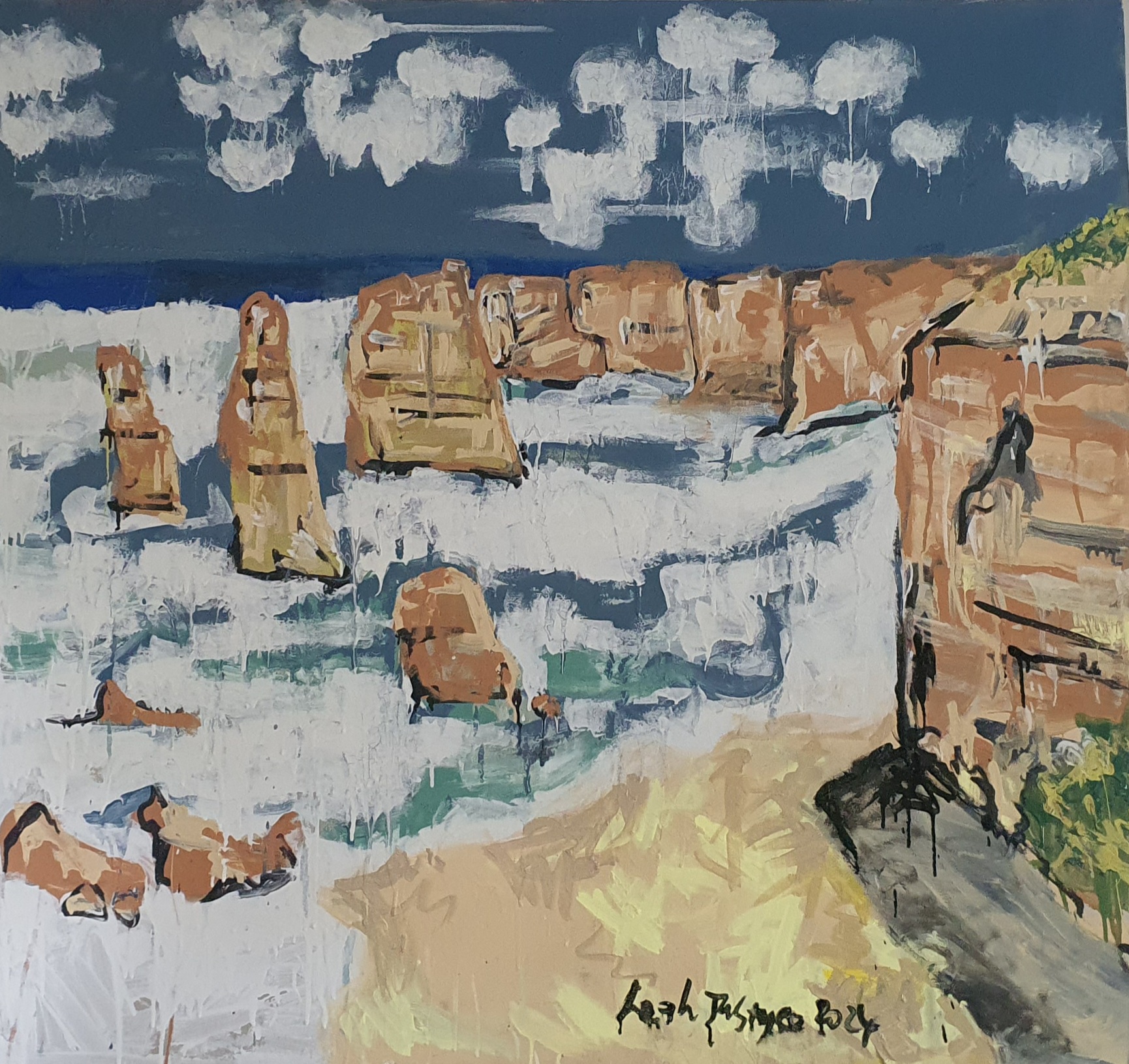 Original artwork by Leah Justyce, shown blurred and protected
